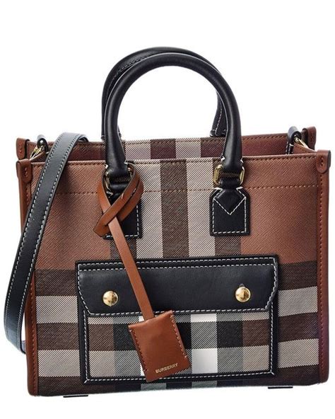 burberry mini check canvas and leather pocket bag|burberry check shoulder bag.